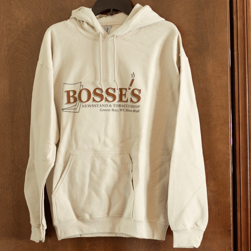 Bosse's News Green Bay Tan Hooded Sweatshirt v1